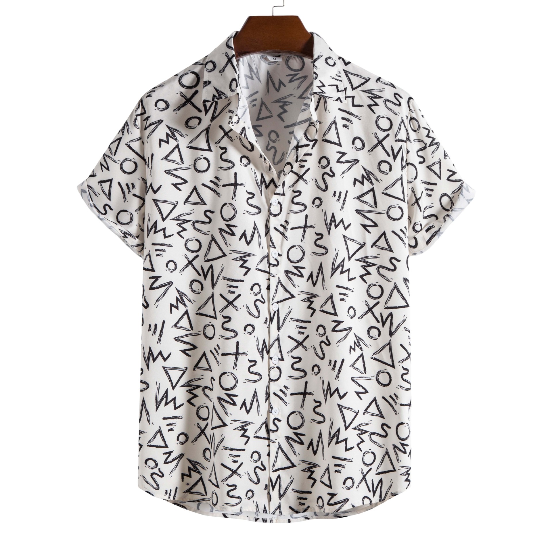 Men's Fashion Digital Print Short Sleeve Shirt