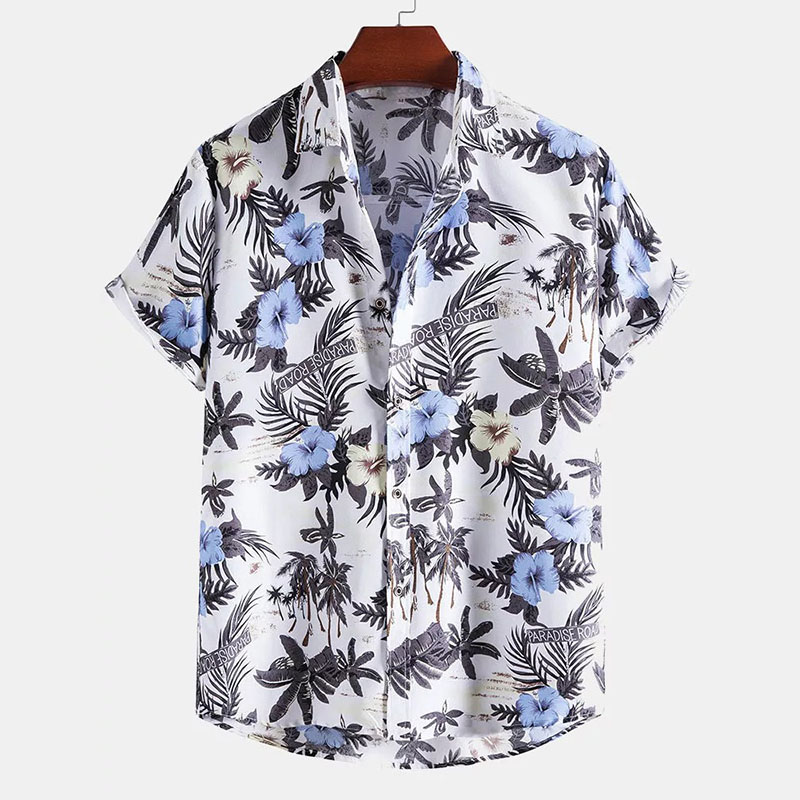 Flowers Print Lapel Shirts