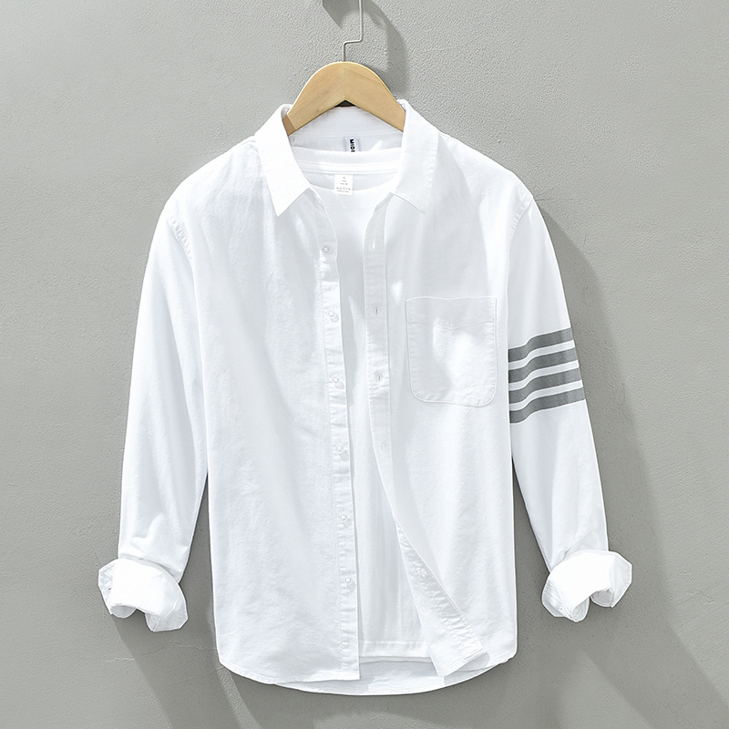 Men's Casual Striped Long Sleeve Shirt