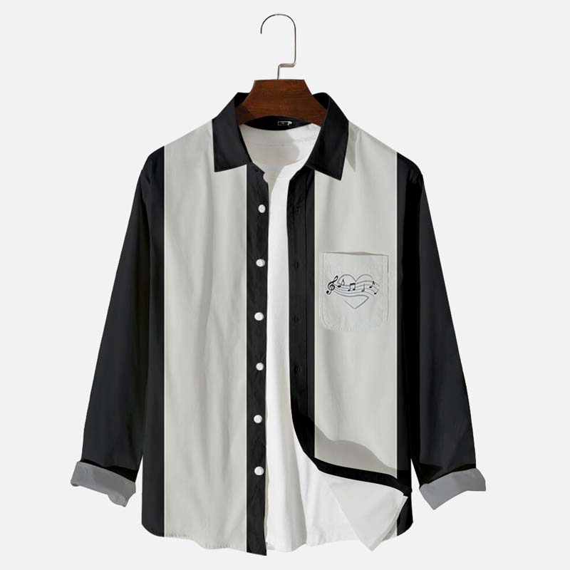 Men'S Note Vintage Series Wrinkle Free Plus Size Long Sleeve Shirt