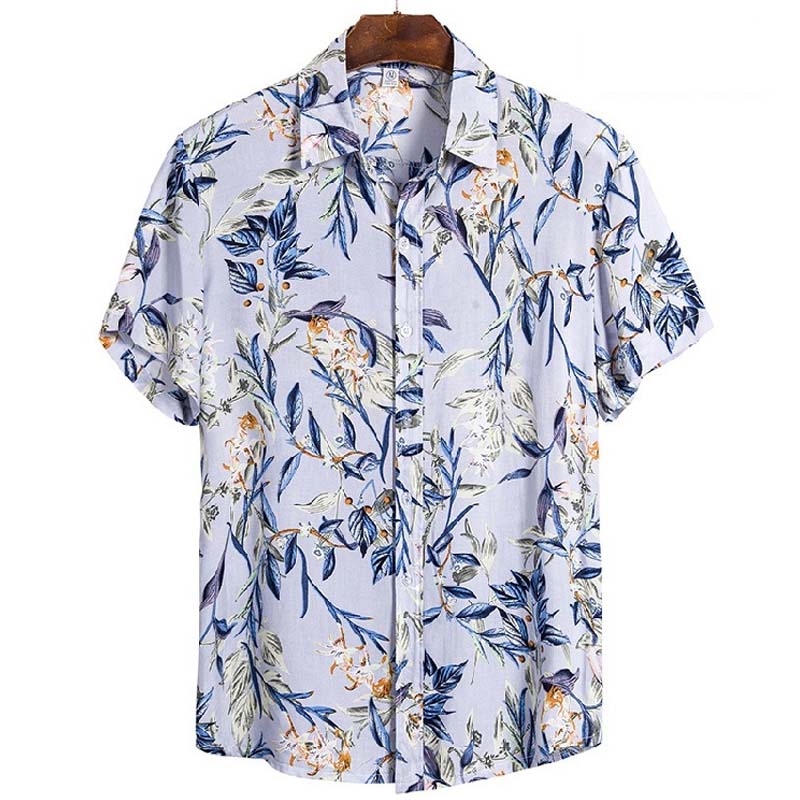 Bedrucktes Kurzarmhemd im Hawaii-Stil für Herren in US-Größe