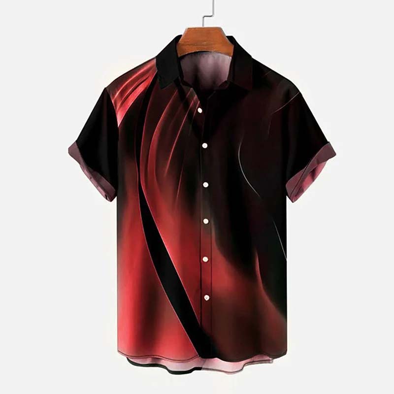 Men's Urban Trend Fashion Casual Shirts Gradient Large Size Wrinkle Free Easy Care Tops