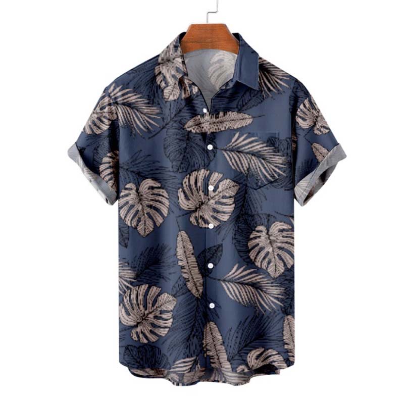 Men's Aloha Palm Tree Print Tactical Hawaiian Shirt
