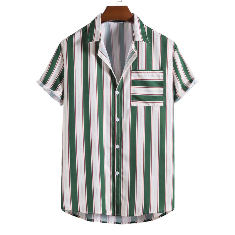 Men's Fashion Striped Short Sleeve Shirt
