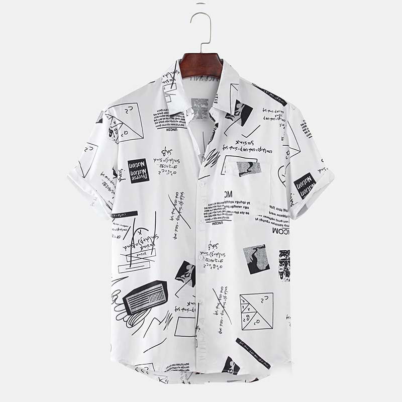 Kurzärmliges Hemd mit digitalem geometrischem Print für Herren von Beach
