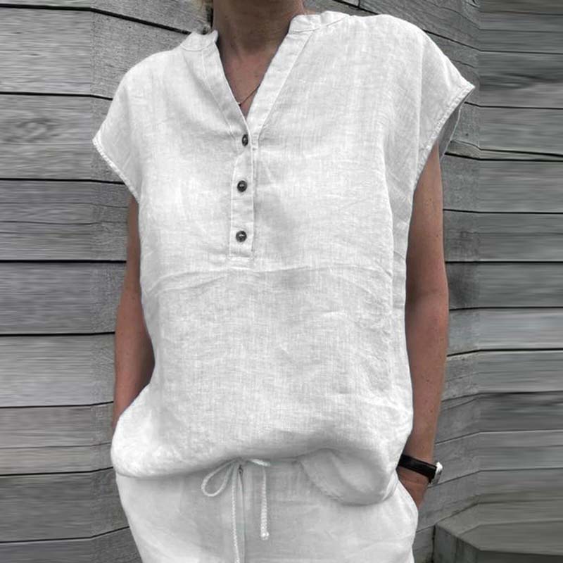 Women's Casual Elegant Button-Embellished Cotton Shirt
