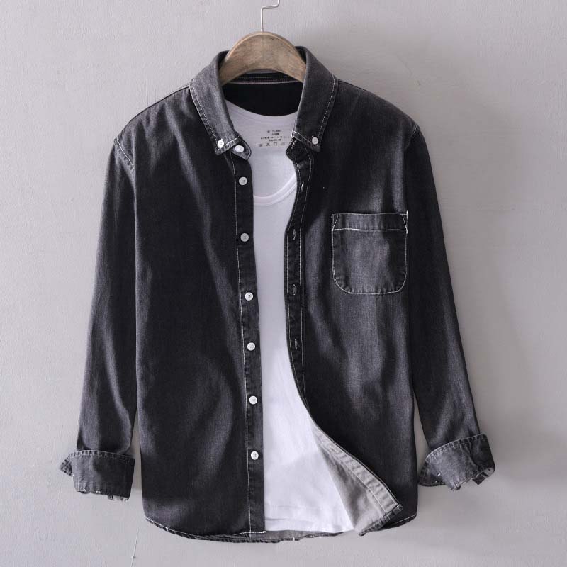 Dünnes, lässiges Denim-Hemd für Herren
