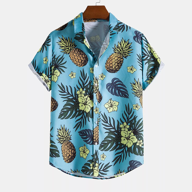 Tropical Floral Pineapple Print Shirt