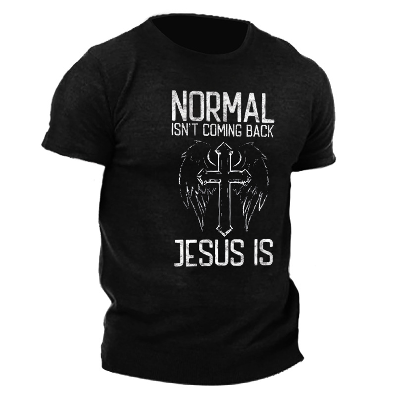Men's Cross Flag Letter Print T-Shirt