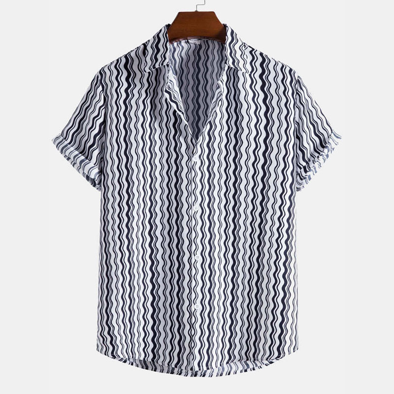Wave Stripes Cotton Shirts
