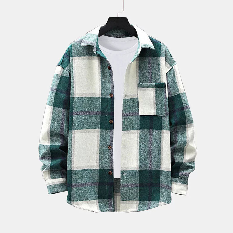 Flannel Plaid Overshirt With Pocket