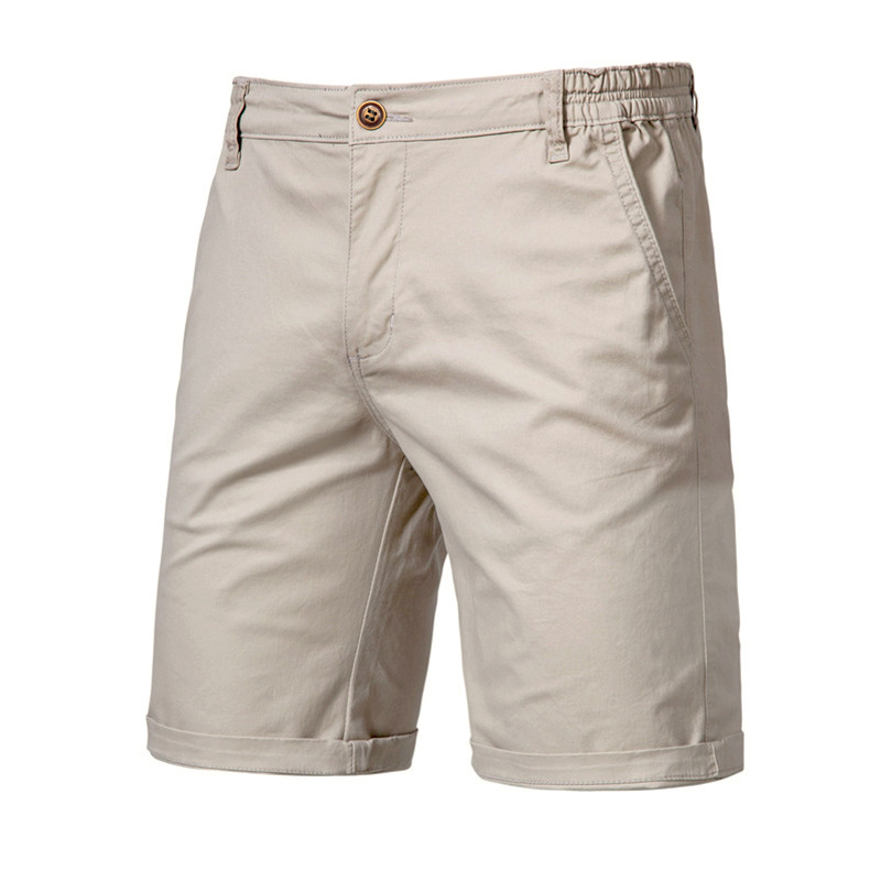 Men's Solid Color Straight Fit Slim Five Shorts