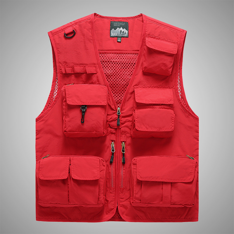 Men's Workwear Multi-pocket Zip Vest