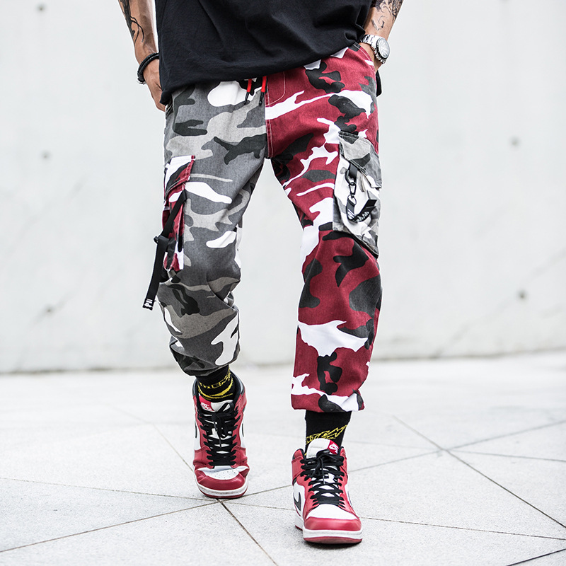 Camouflage Casual Faux Leather Printed Pants