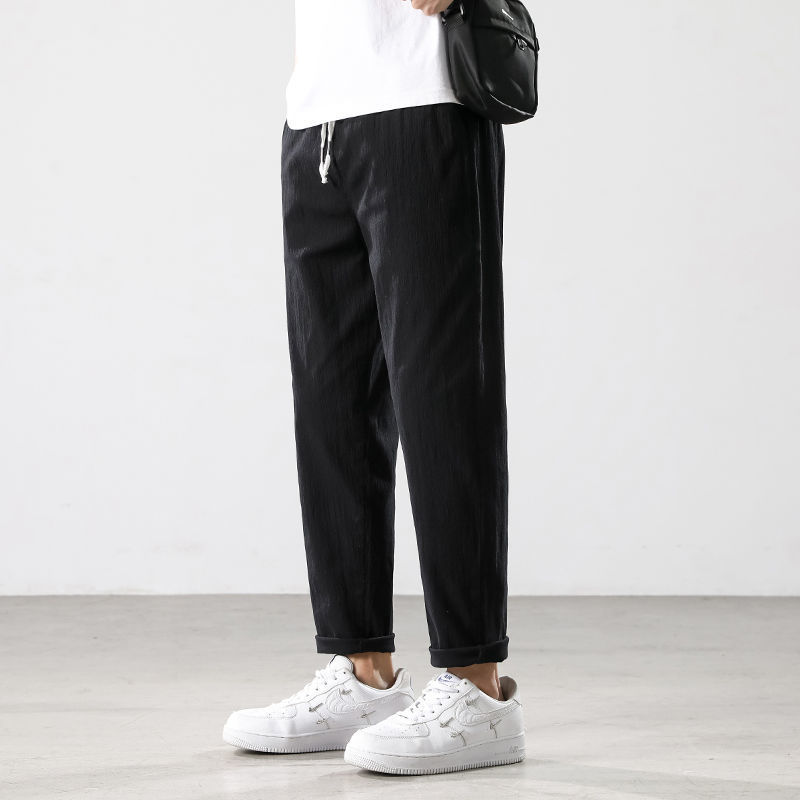 Cotton Linen Cropped Trousers