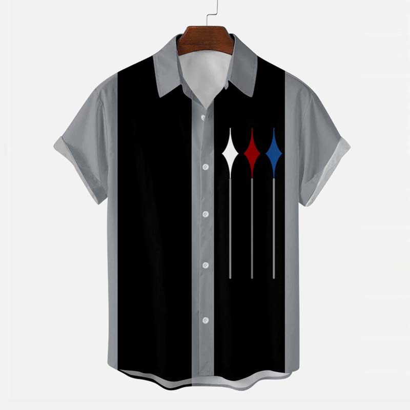 Men's 50s Vintage Shirts Bowling Short Sleeve Tops