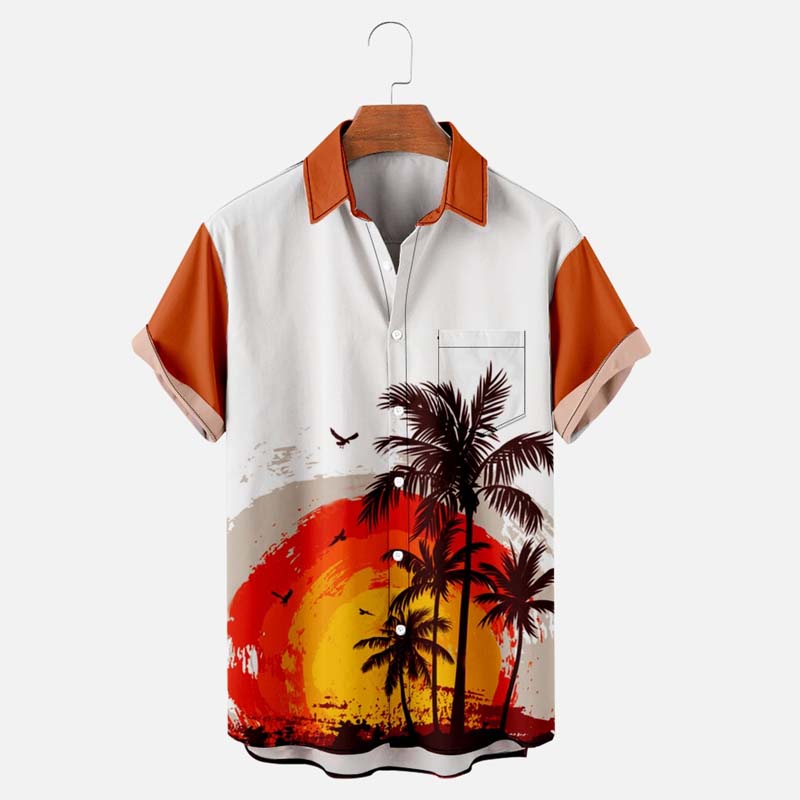 Men's Holiday Beach Hawaiian Short Sleeve Shirt