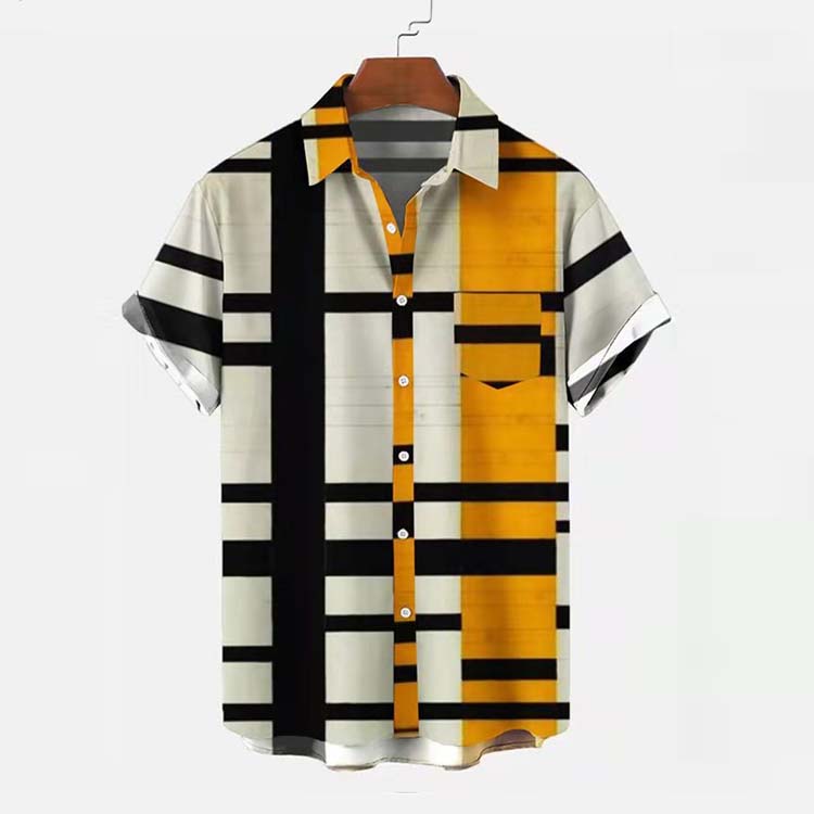 Men's Striped Line Print Shirt