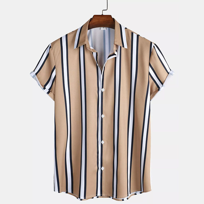 Striped Print Button Up Shirt