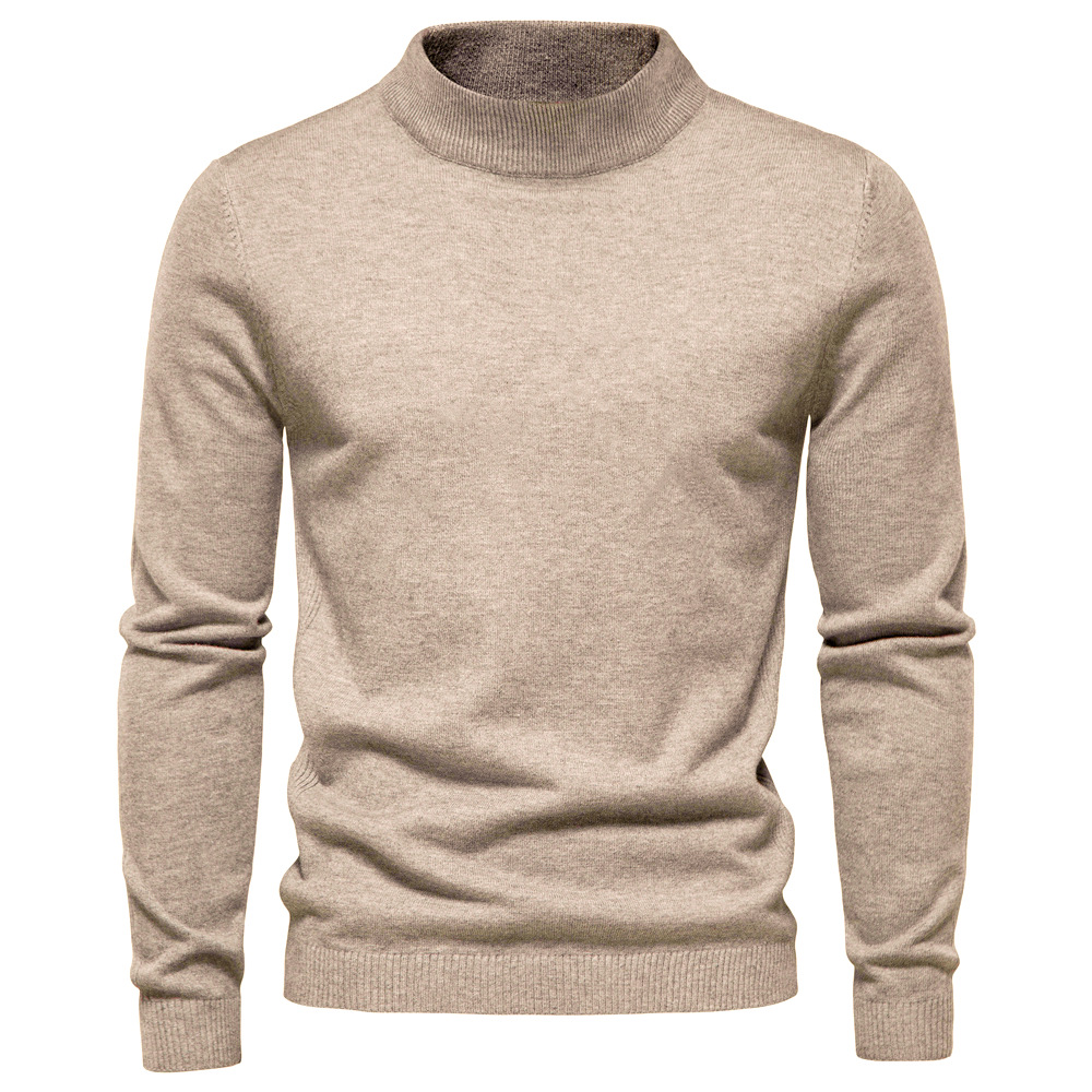 Men's Mid Collar Slim Fit Multicolor Thermal Sweater