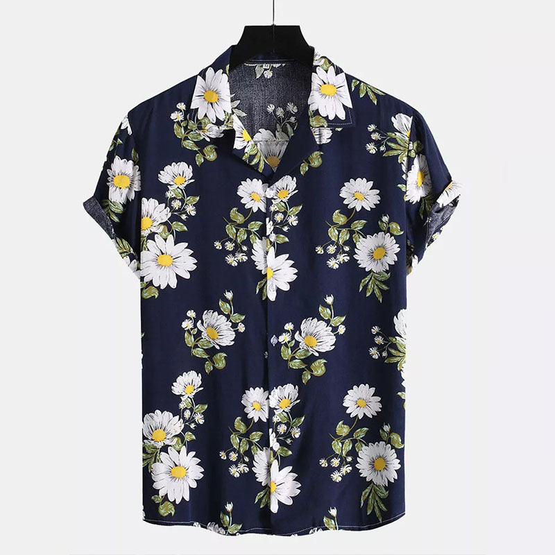 Sunflower Print Revere Shirt