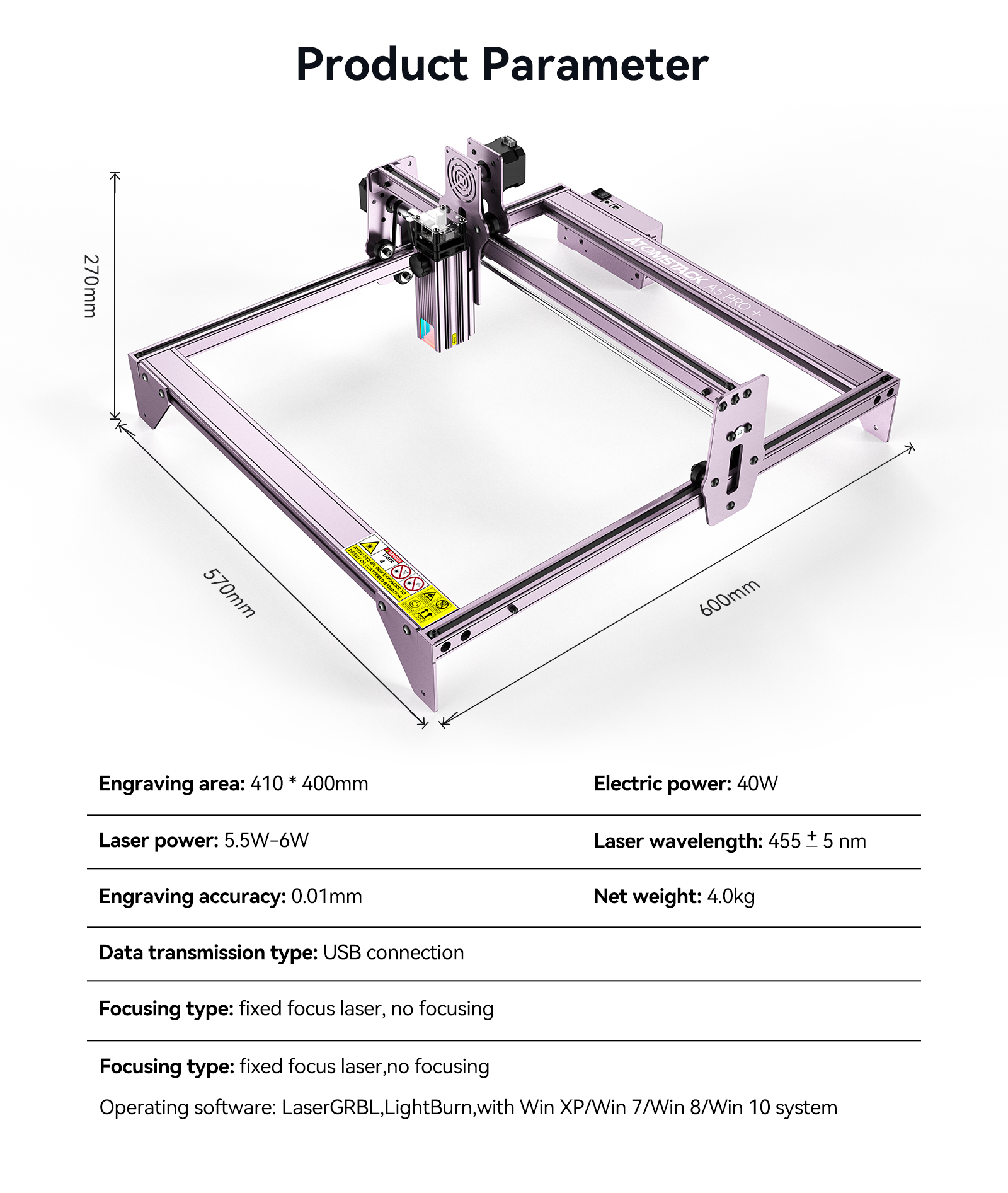 ATOMSTACK A5 PRO+ 40W Laser Engraving Machine
