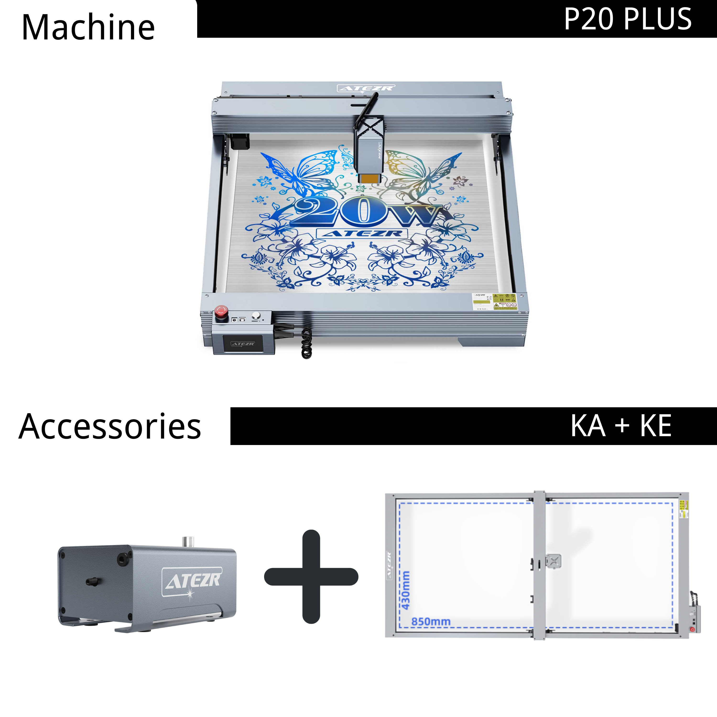 ATEZR P20 PLUS 20W Laser Engraving Machine 