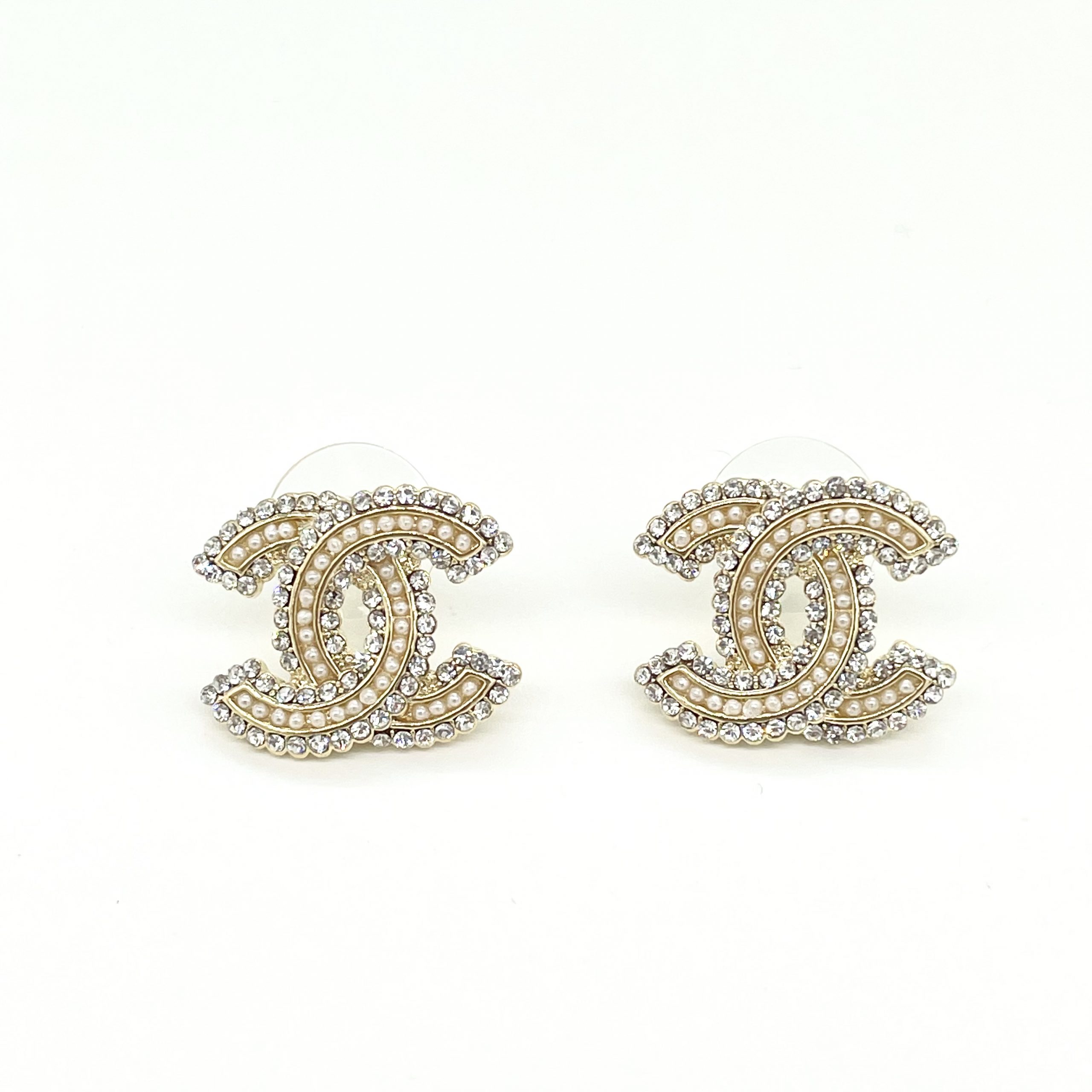 Chanel Crystal Surface Earrings