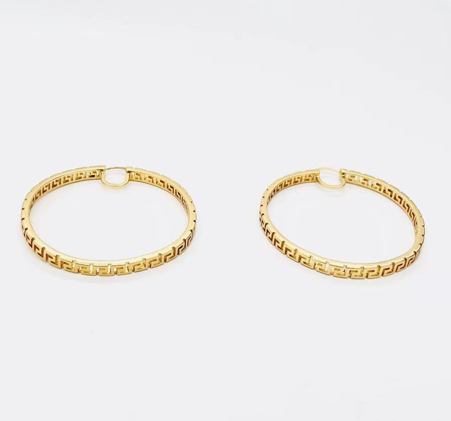 VERSACE Over Size Gold Earrings