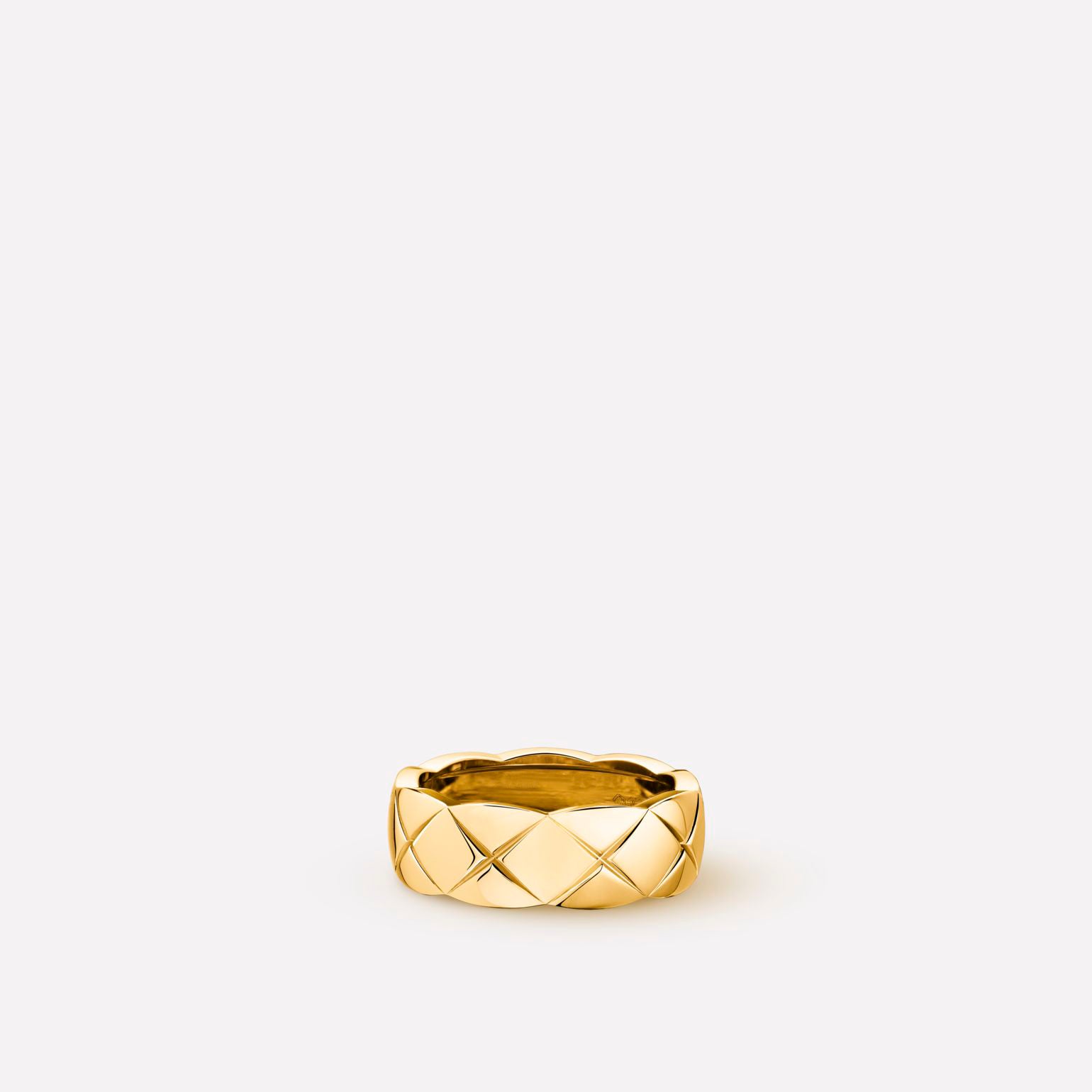 Coco Quilted Motif Ring, Small Version, Yellow Gold