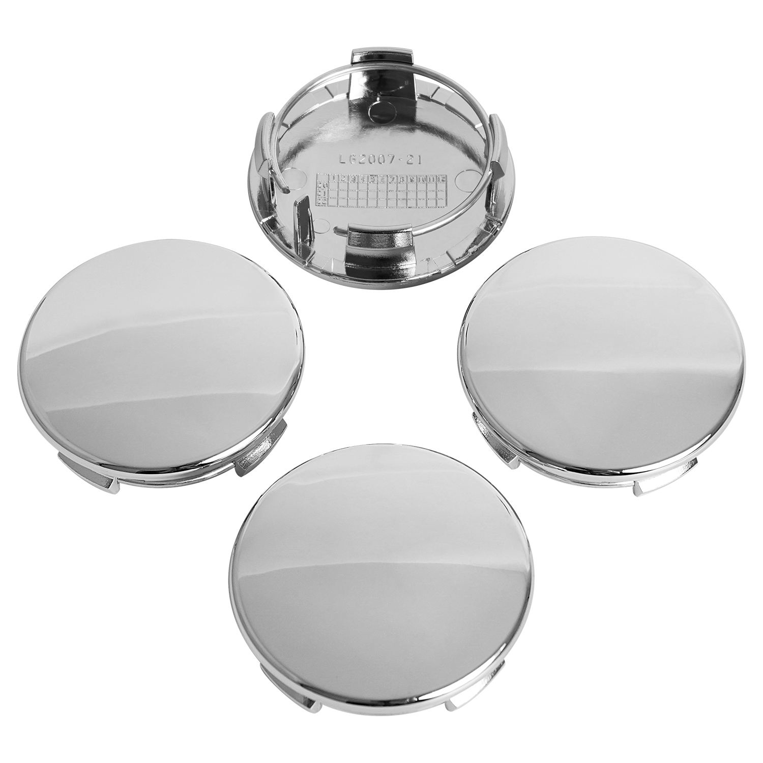 KitsPro 2.3Inch 59MM Wheel Center Caps for Chevrolet Chevy Cruze Equinox Impala Malibu Rim Hub Caps Pack of 4 Silver, Outer 59MM , Inner 46MM 