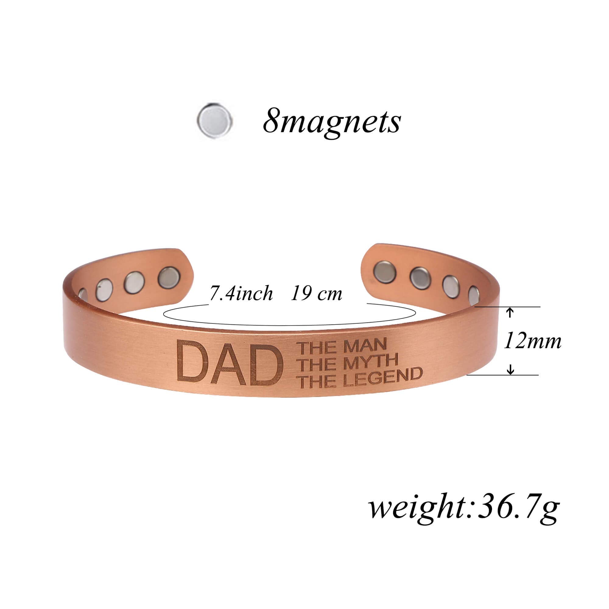 Fashionable vintage red copper bracelet-BUNNYKACHU