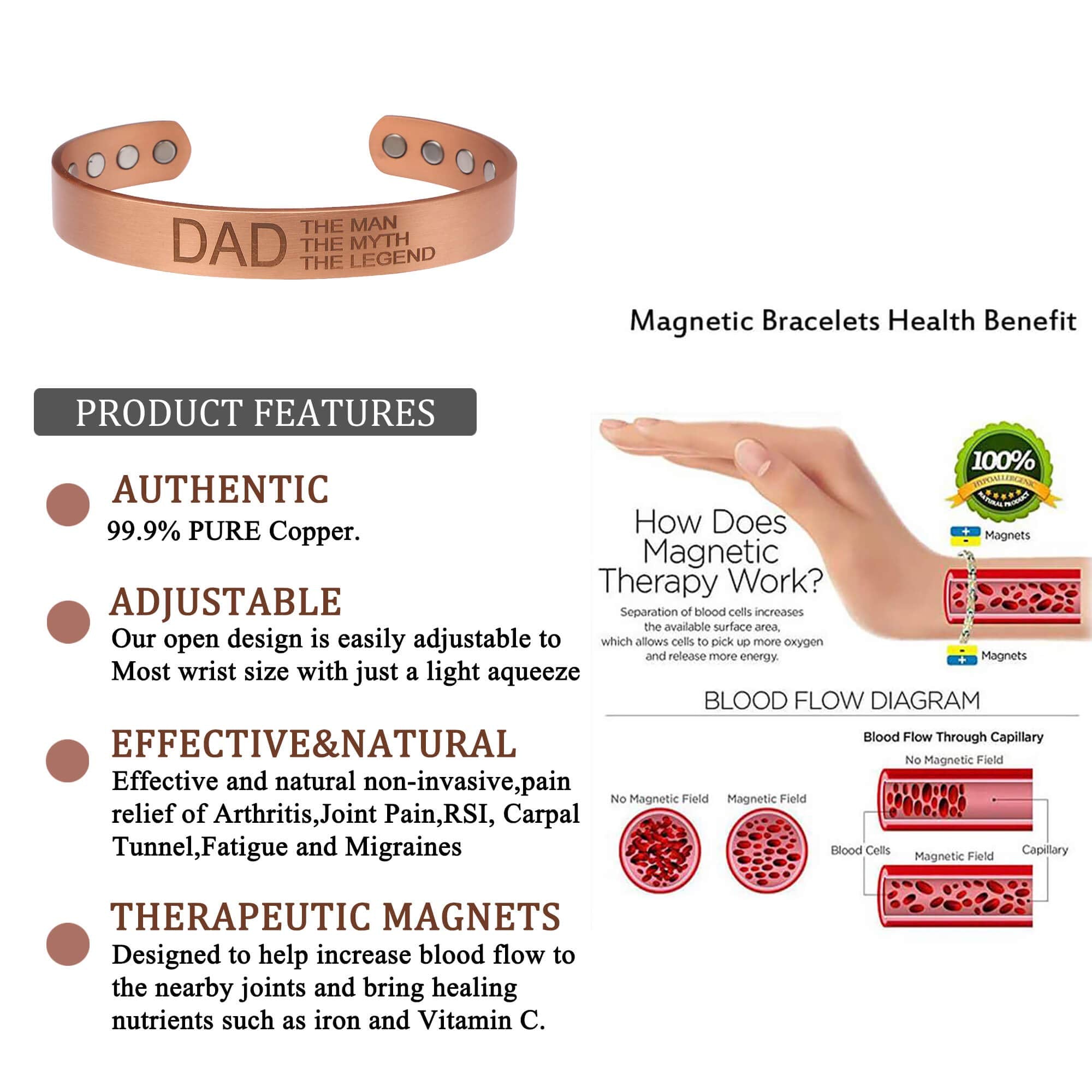 Fashionable vintage red copper bracelet-BUNNYKACHU