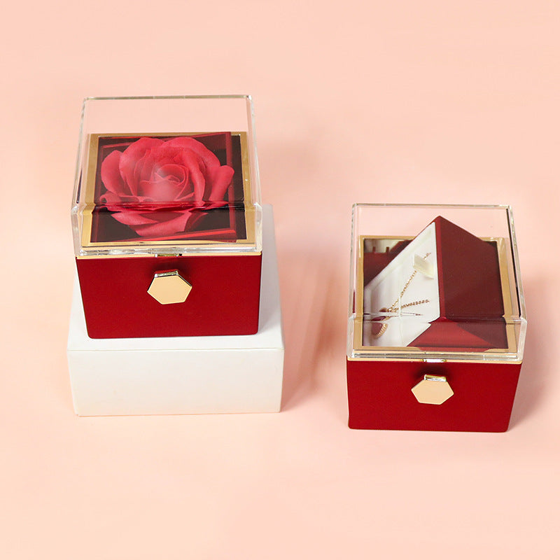 Eternal Rose Box - Engraved Necklace & Real Rose-BUNNYKACHU