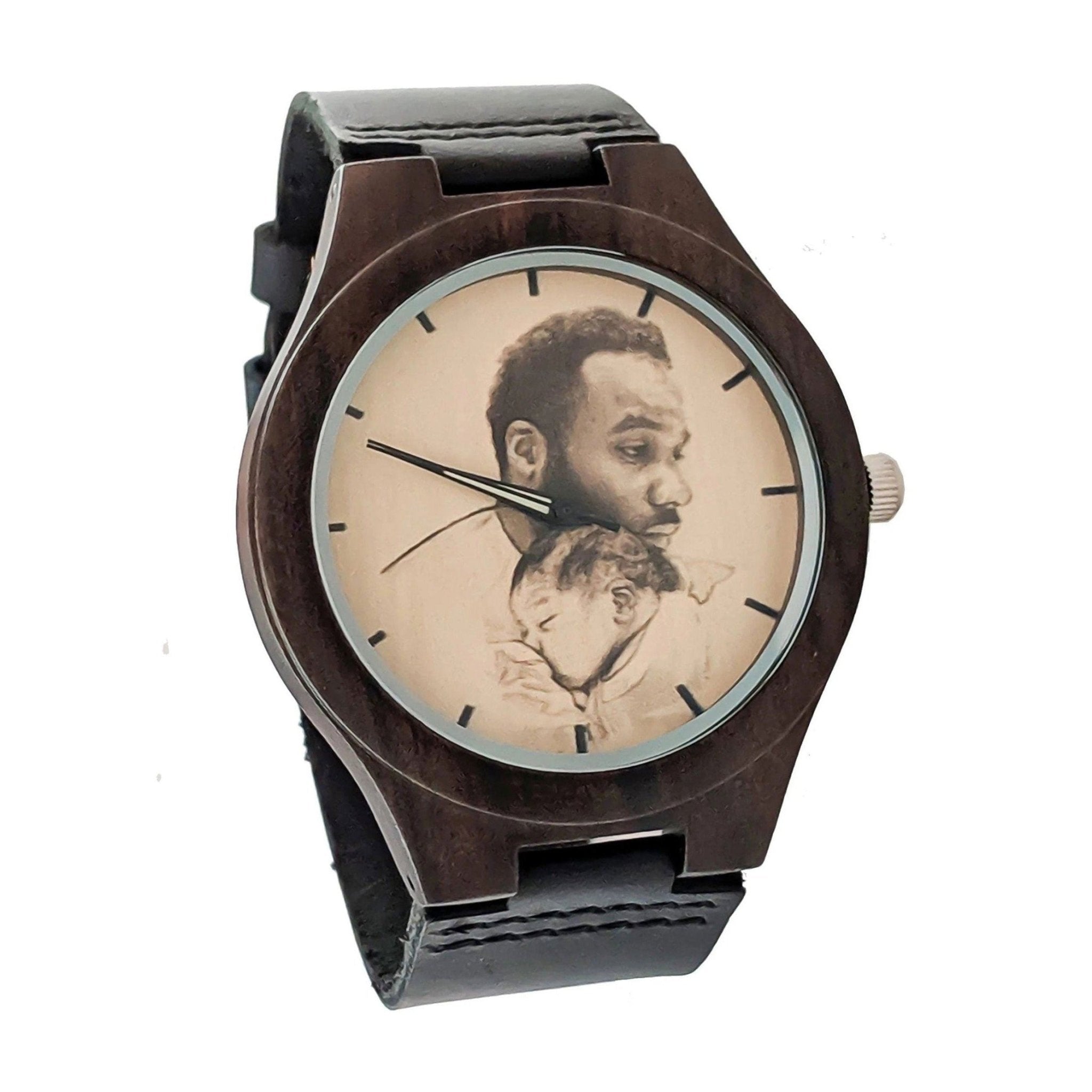 DIY personalized pictures custom sandalwood watches-BUNNYKACHU