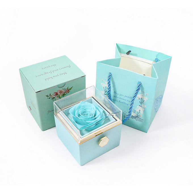Eternal Rose Box - Engraved Necklace & Real Rose-BUNNYKACHU