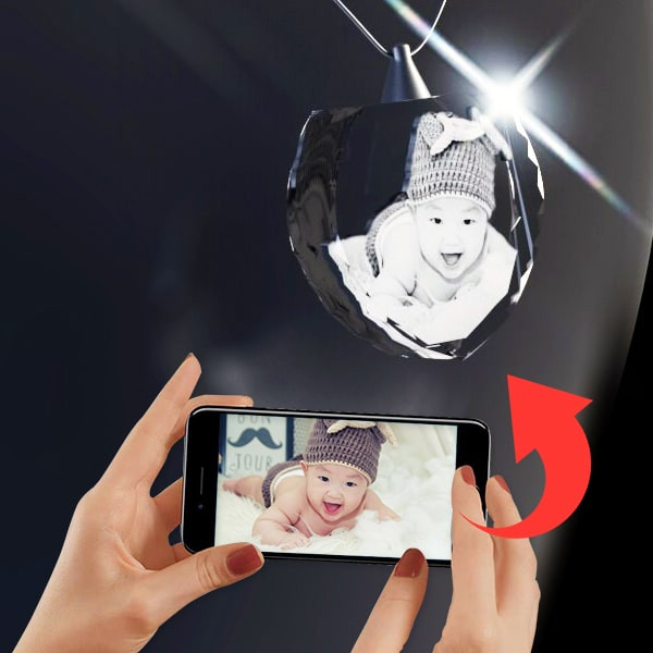 Personalized 3D crystal photo custom necklace-BUNNYKACHU