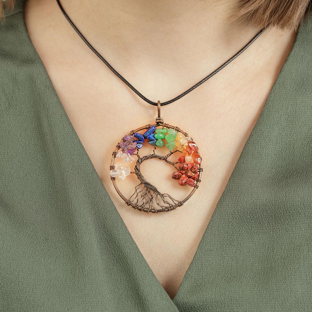 Tree of Life Crystal Necklace-BUNNYKACHU