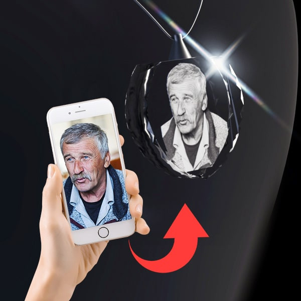 Personalized 3D crystal photo custom necklace-BUNNYKACHU