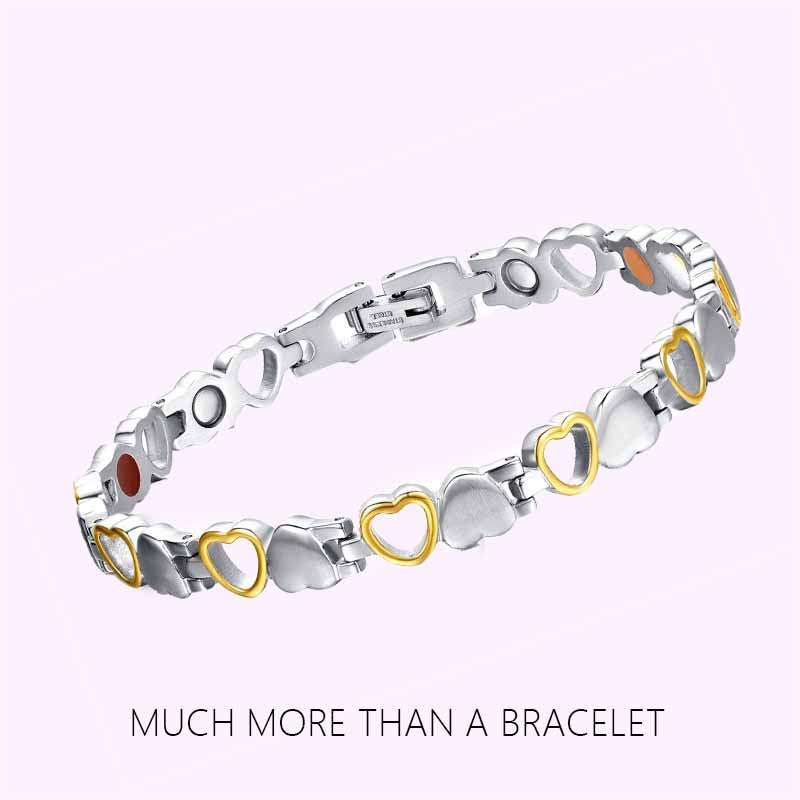 Women's titanium steel magnetic healing stone heart bracelet-BUNNYKACHU
