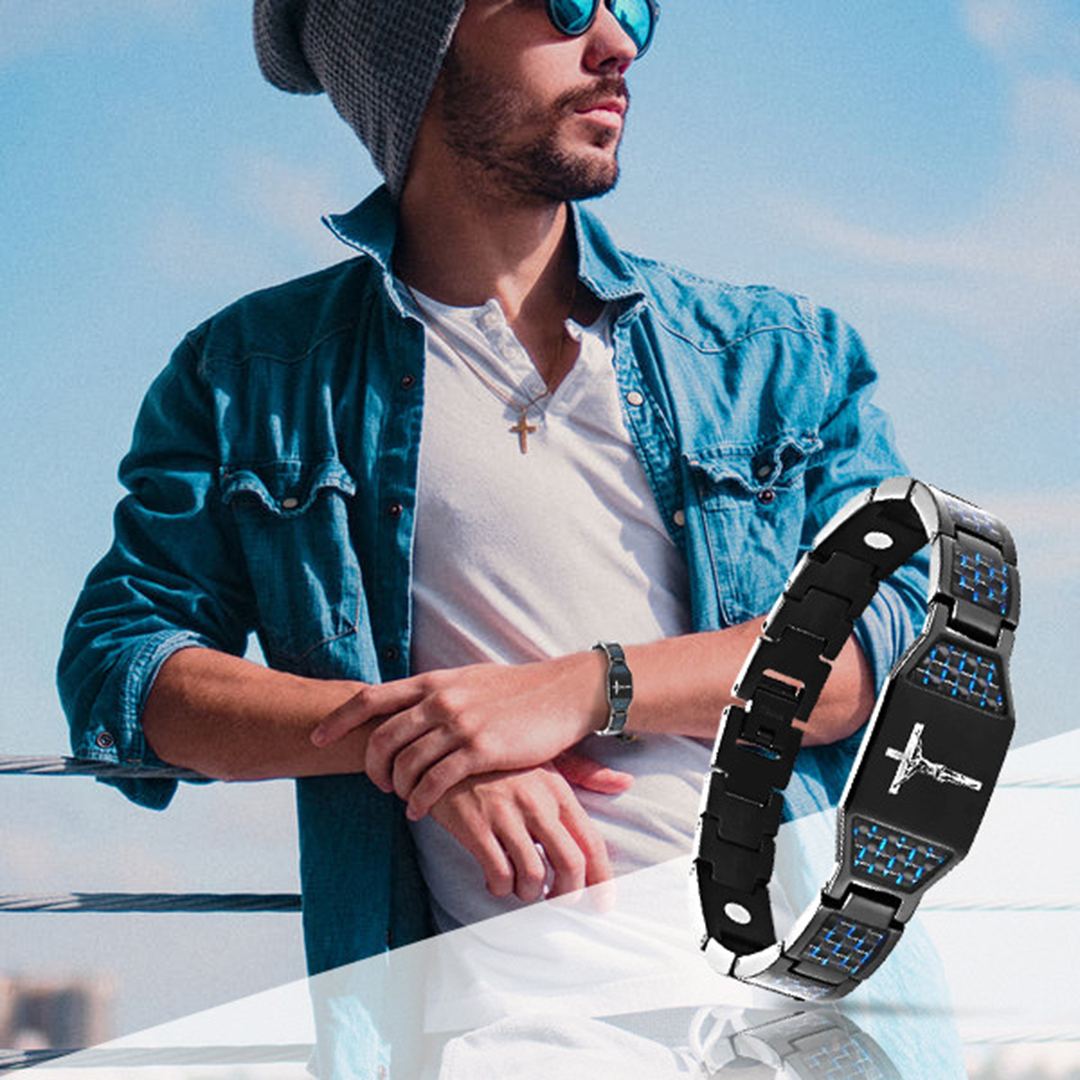 Men's Jesus cross energy bracelet-BUNNYKACHU