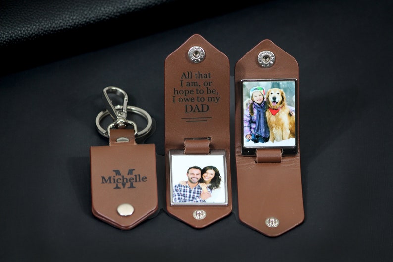 I Will Carry You With Me, Personalized Leather Keychain, Memorial Gift, Custom Photo-BUNNYKACHU