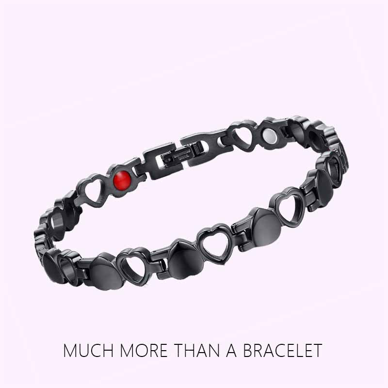 Women's titanium steel magnetic healing stone heart bracelet-BUNNYKACHU