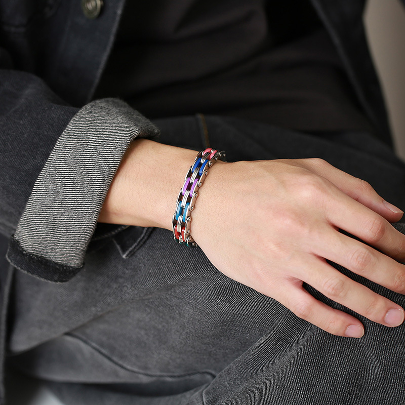 Men's titanium steel bicycle chain bracelet-BUNNYKACHU