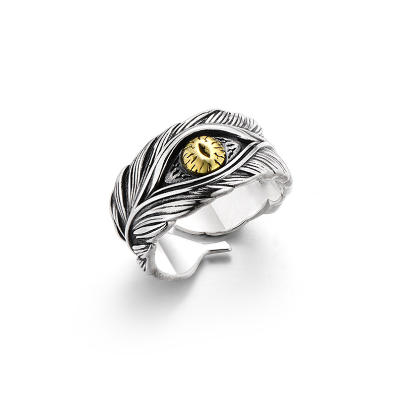 Devil's Eye Feather Ring S925 Silver-BUNNYKACHU