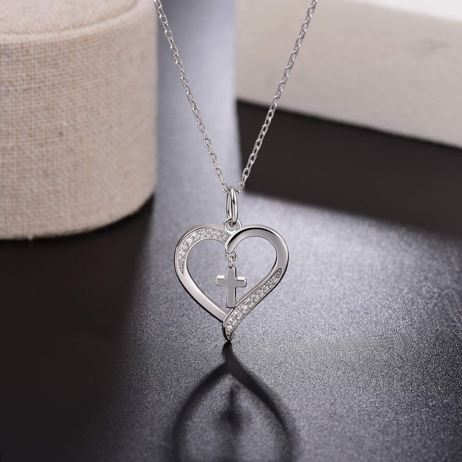 925 Sterling Silver Cross Pendant Necklace-BUNNYKACHU