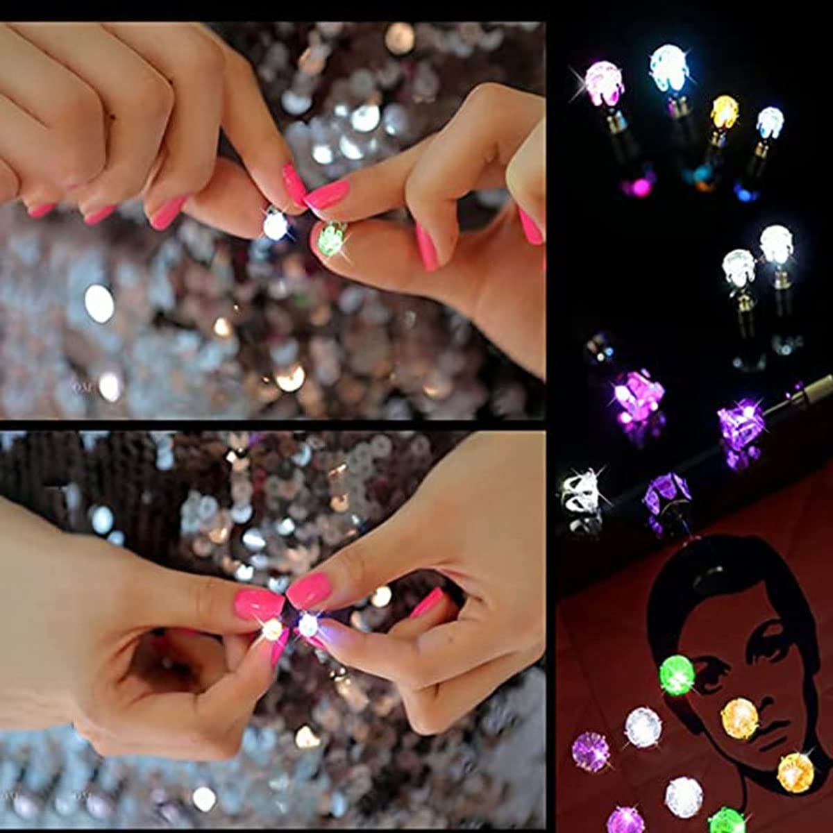 LED color-changing light-emitting earrings prom accessories jewelry-BUNNYKACHU