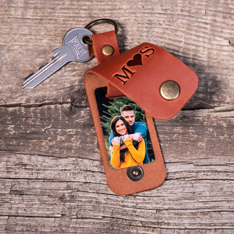 I Will Carry You With Me, Personalized Leather Keychain, Memorial Gift, Custom Photo-BUNNYKACHU