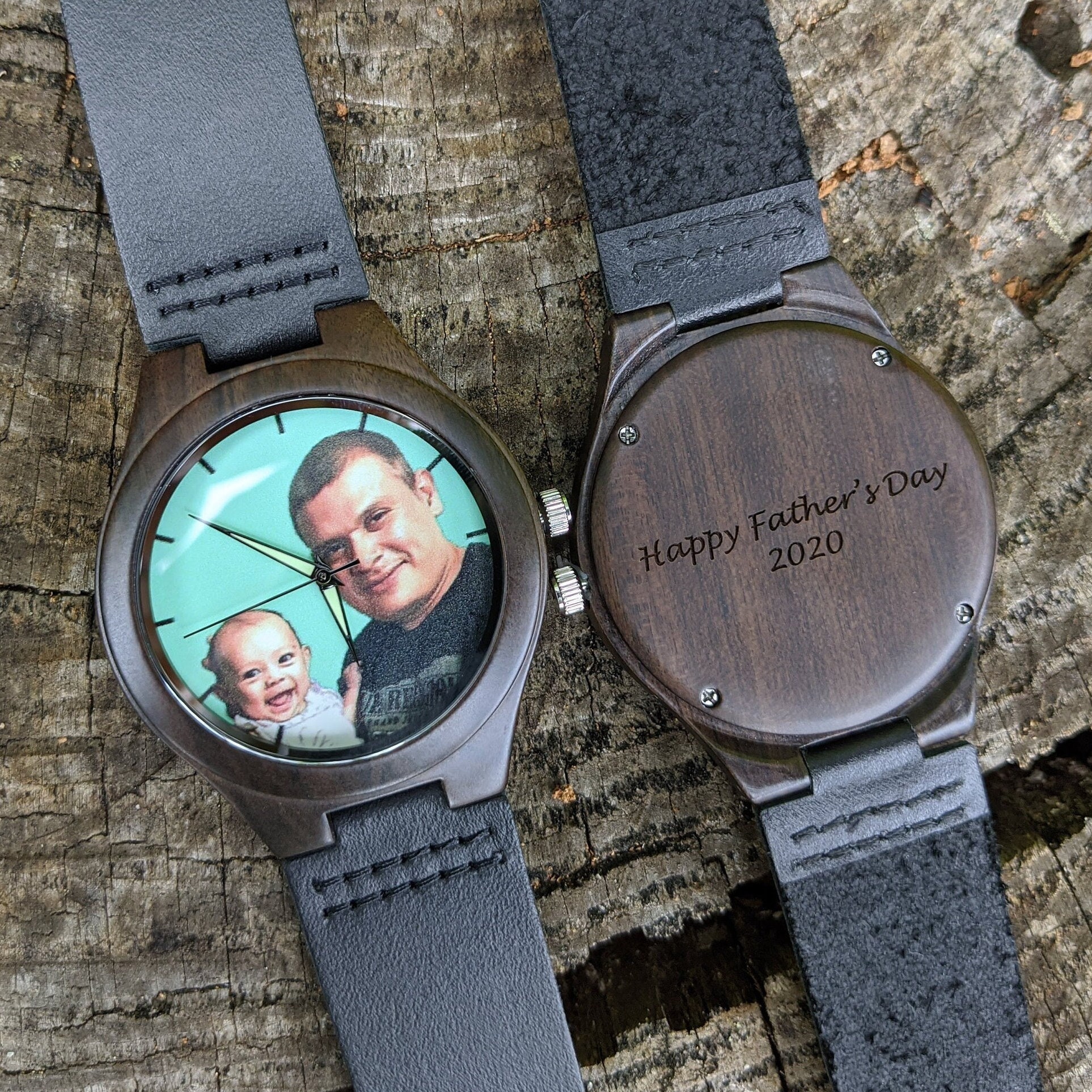DIY personalized pictures custom sandalwood watches-BUNNYKACHU