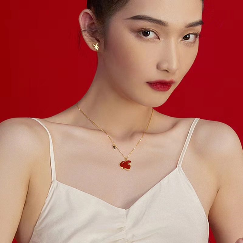 Lucky rabbit sterling silver necklace-BUNNYKACHU